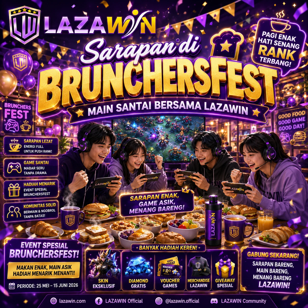 Sarapan di BrunchersFest, Main Santai Bersama LAZAWIN – Game Online Terbaik 2026